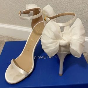 Stuart Weitzman Nudistsong Mesh Bow White